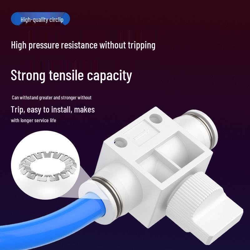 Pneumatic BUC-6-10 Hand Valve: 8mm Air Hose, 12mm Manual Straight Valve with Quick Connect Fitting