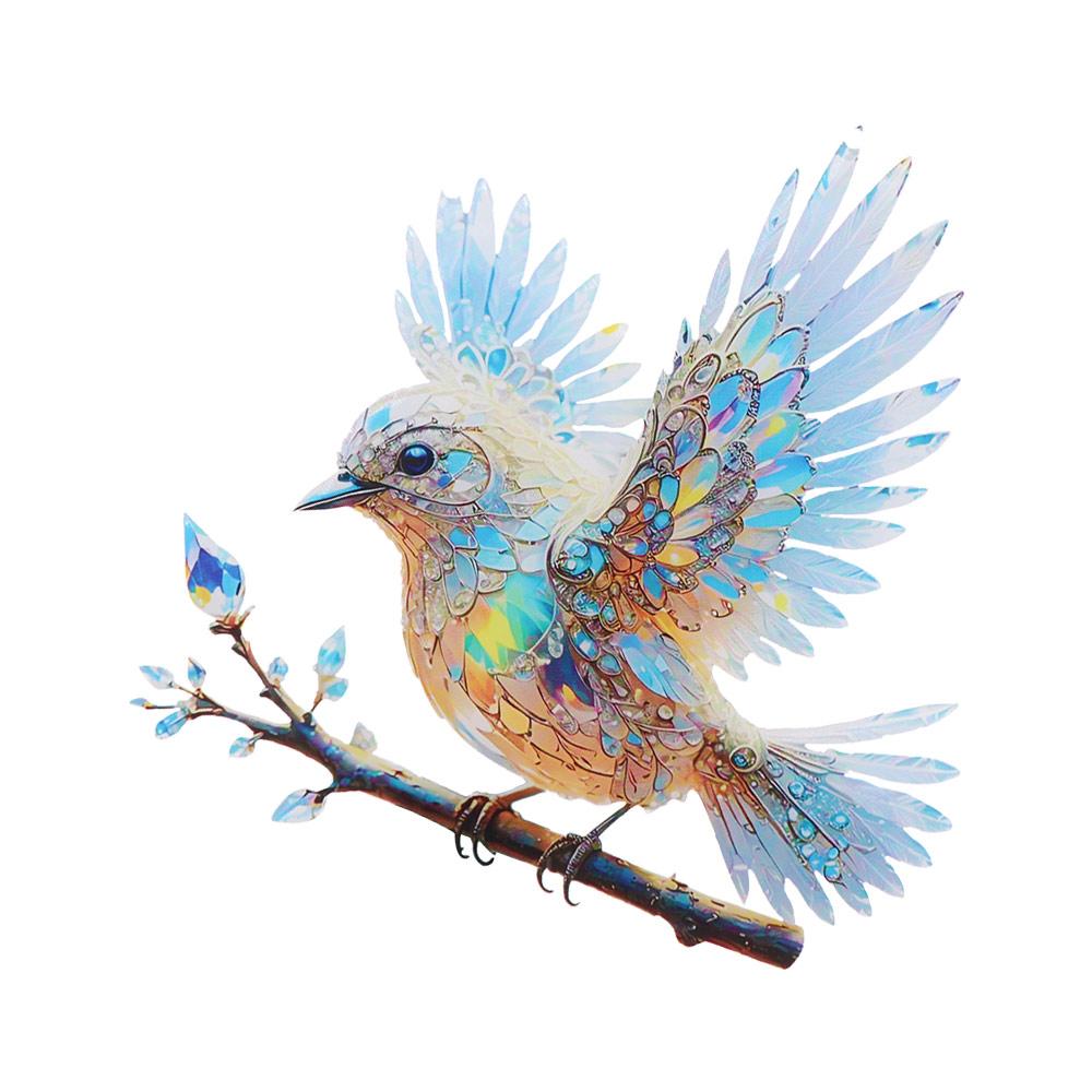 Sky Stained Bird Hangings Pendant Acrylic Bluebirds Suncatchers Gifts Window Hanging Bird Branch
