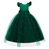 Girls' Mesh Bow Dress with Flutter Sleeves - Fashionable Catwalk Style