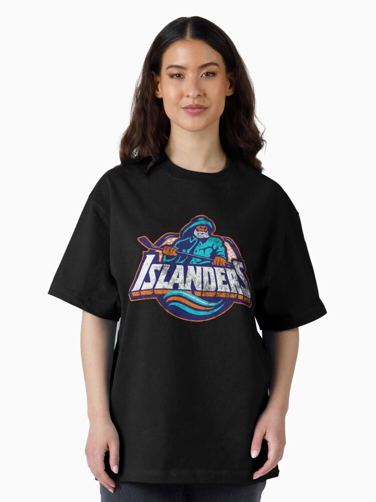 Логотип Islanders Fisherman НХЛ - Выцветший вид, большемерная унисекс футболка