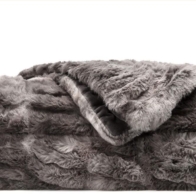 Плед из спандекса с эластичным принтом тай-дай и кроличьим мехом для осени и зимы - Толстый, теплый, мягкий