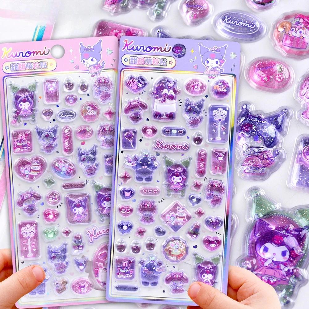New Hellokitty Kuromi Melody Stickers Anime 3D Jelly Sticker Toys DIY Crystal Decorative Stickers Decorative Sticker Kids Toy
