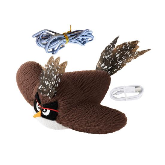 Игрушка для кошек «Птицы, хлопающие крыльями» Интерактивный летающий воробей с реалистичным щебечущим звуком, активируемый прикосновением Мягкая игрушка для котят «Птицы» для домашних кошек