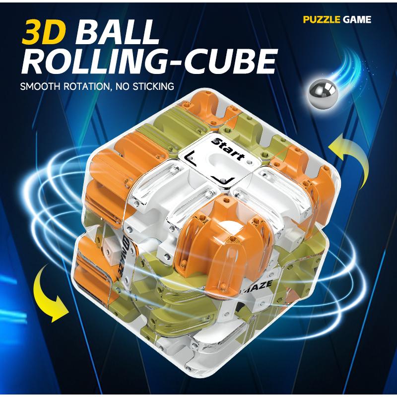 Новая 3D Лабиринт Волшебный Катящийся Кубик Головоломка Игра Украшение - Головоломка Логическое Мышление Антистресс Образовательный Реквизит Для Детей Взрослых