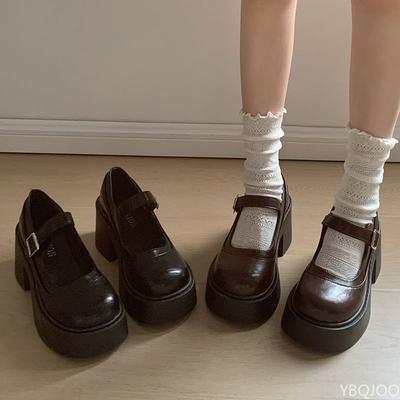 Винтажные Элегантные минималистичные Женские туфли-лодочки Новая Весна Однотонные Модные универсальные Женские туфли на толстой платформе