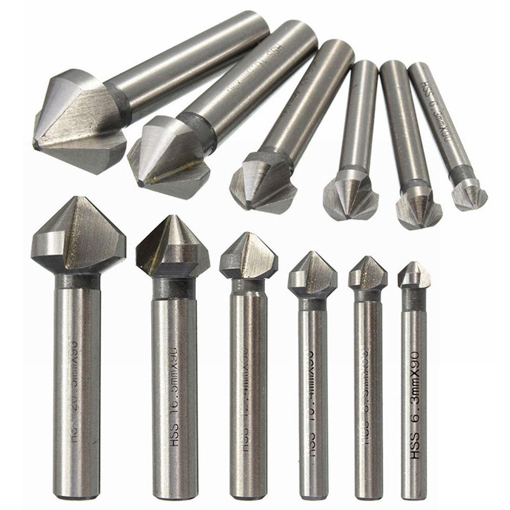 HSS Wood Steel Hard Metals Round Handle Three Edge Chamfer Hand Power Tools Countersink Drill Bit Cutter Tool