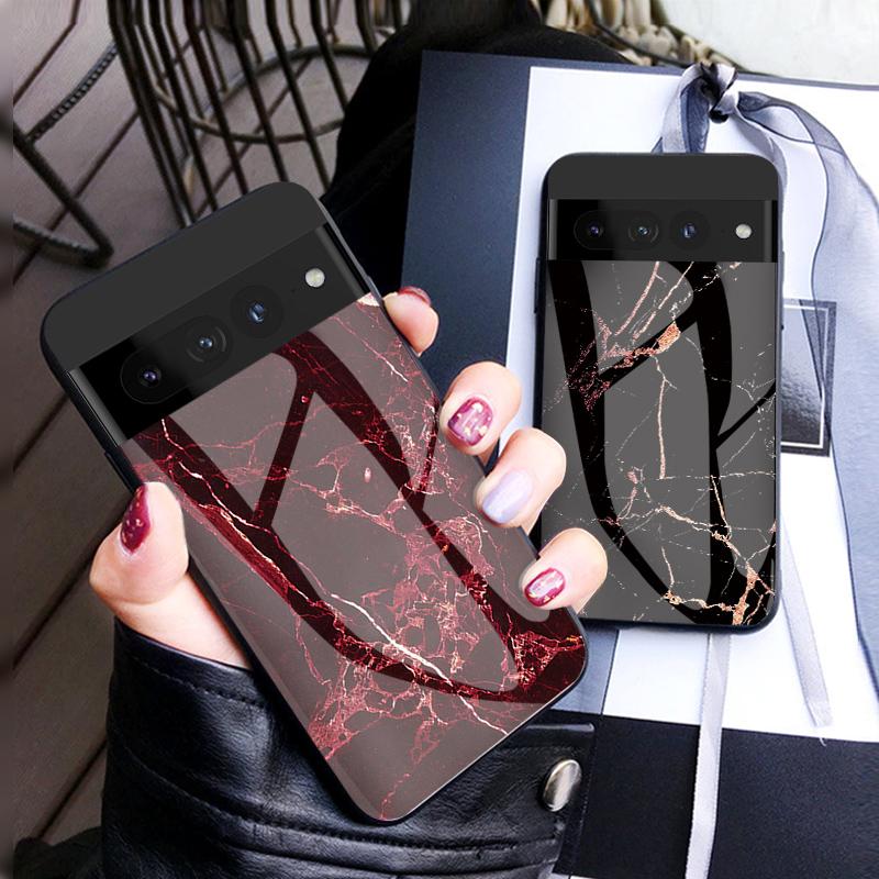 Чехол для Google Pixel 1 1XL 2 2XL 3 3XL 3A 3AXL 4 4A 4XL 5 5XL 5A 6 7 8 Pro 6A 7A складной чехол из мраморного закаленного стекла задняя крышка