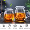 High Borosilicate Glass Tea Three-Piece Cup With Filter Teacup,High Borosilicate Glass Tea Mug Infuser,Separating Glass Teacup
