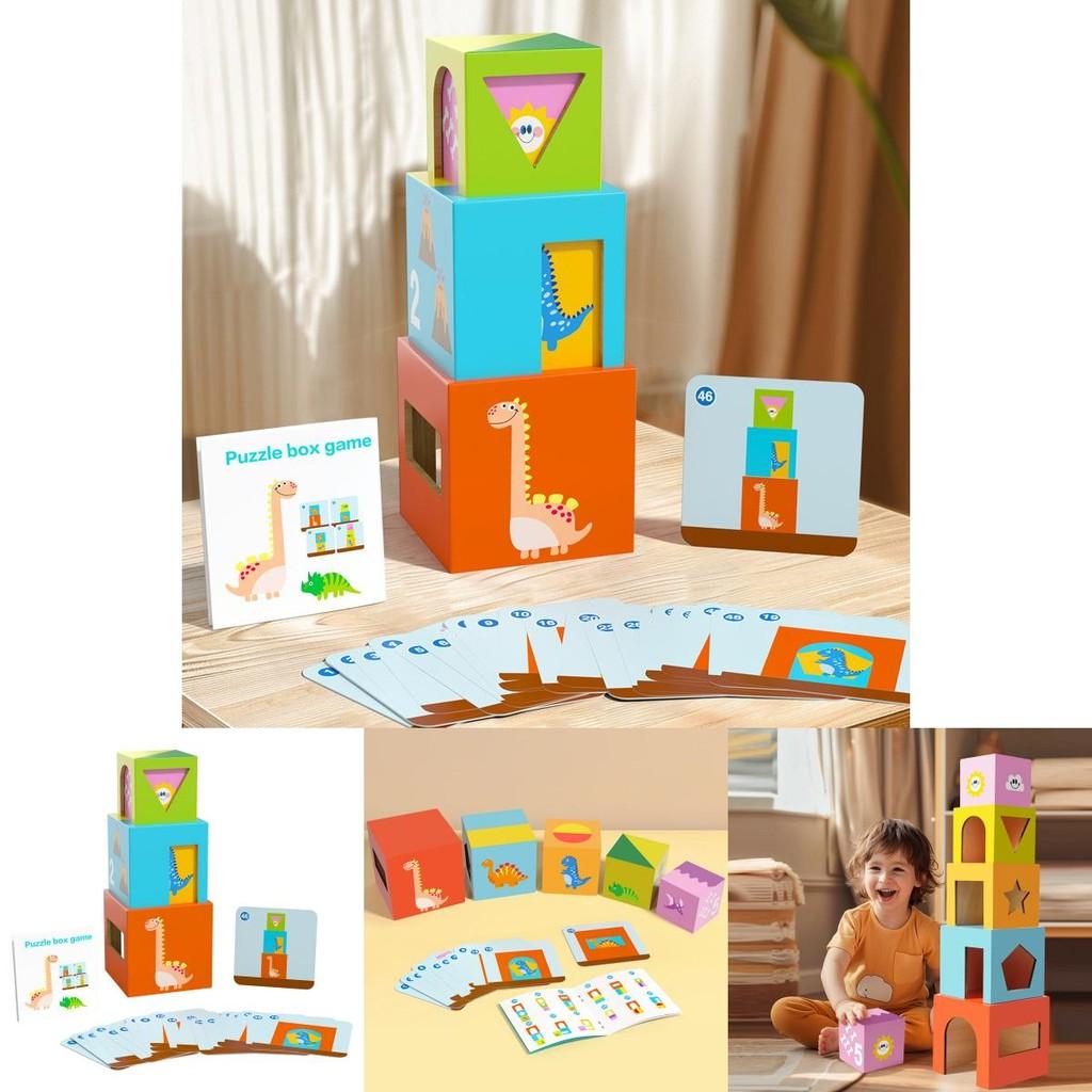 Обучающая деревянная игрушка-пирамидка для малышей с распознаванием форм и для когнитивного развития