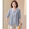 Мама весна и осень вязаная базовая рубашка весенний топ мода ложная двухпредметная мода одежда для женщин лет