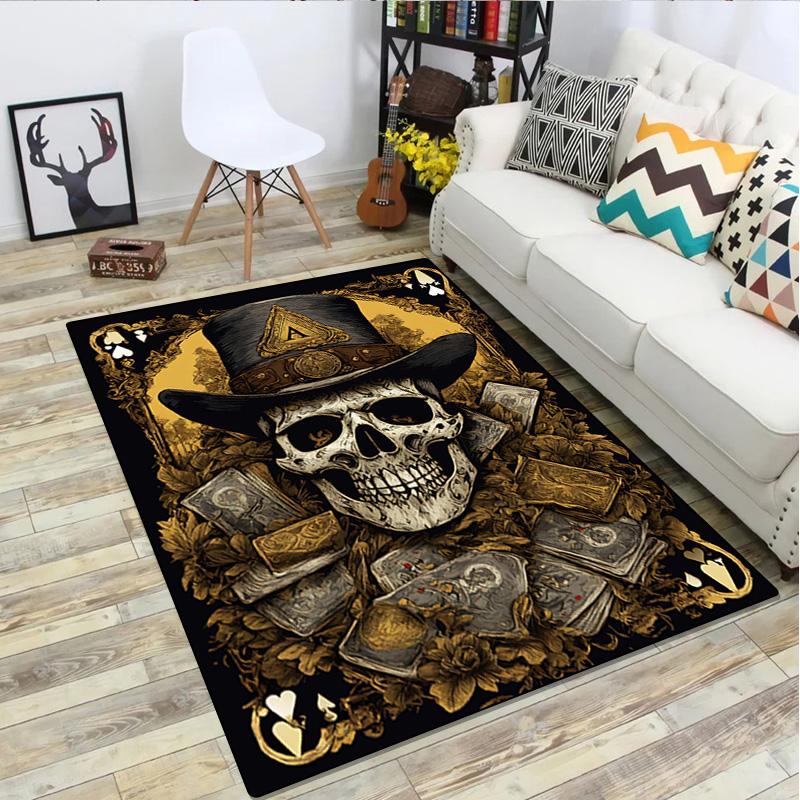 Skull Print Rug - home decoration Carpet For Living Room Bedroom Flooring Computer Chair Area Rug