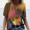 3D Digital Printed Short Sleeved Top for Women Fashionable  Casual Street Women V-neck T-shirt T-Shirts (women’s)