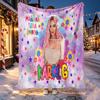 Karol G Pattern Blanket for Home Decoration, Bed, Sofa, Car Travel, Camping, Suitable for All Seasons, Birthday Christmas Gift