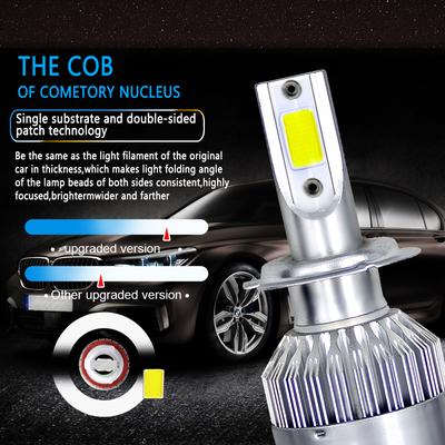 2 шт. C6 72 Вт H11 H4 Hi/Lo H1 H7 COB LED H11 HB3 9005 HB4 9006 автомобильные лампы для фар противотуманные фары 12 В 7200 лм автомобильные фары