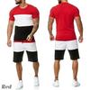 New Men's Sports Shorts Suit Men's Loose Sports Suit Striped Sportswear