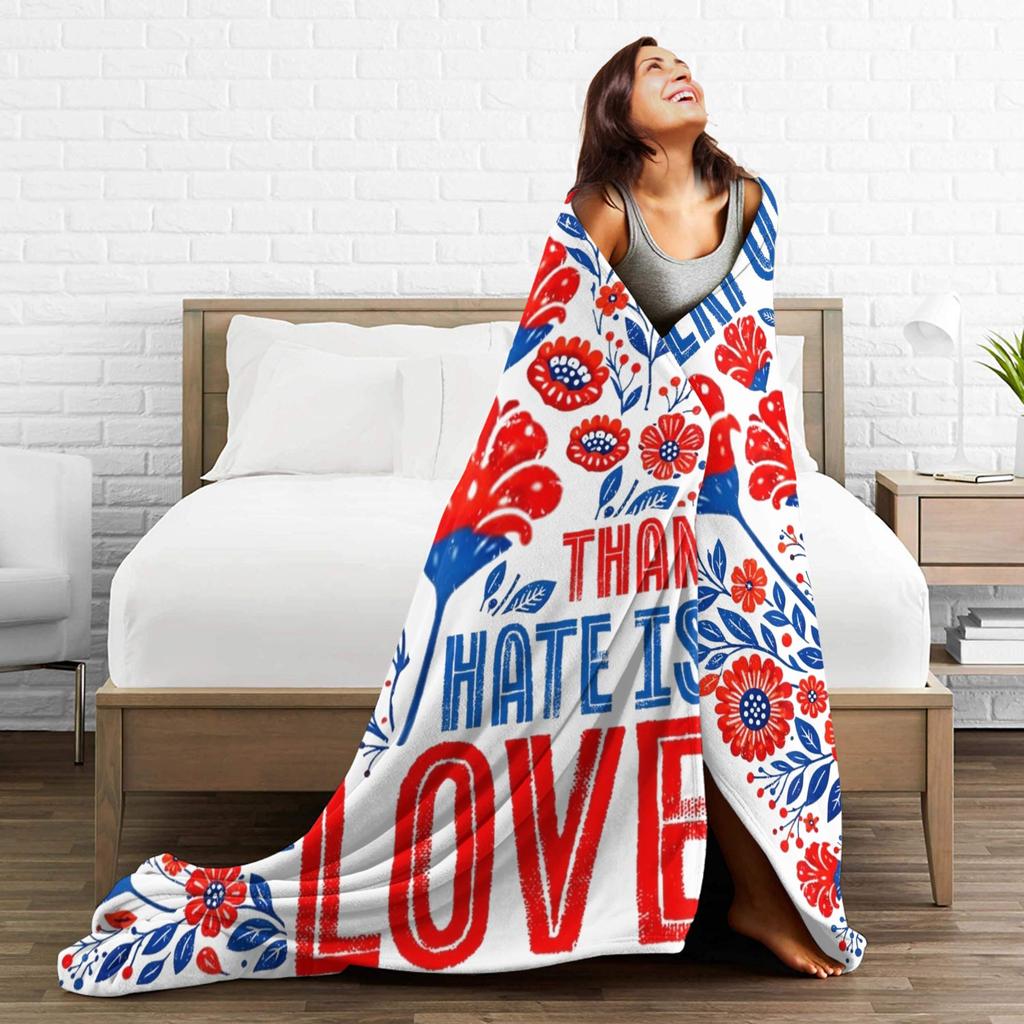 The only Thing More Powerful Than Hate is Love Flannel Blanket Awesome Throw Blankets for Home 200x150cm Bedspread