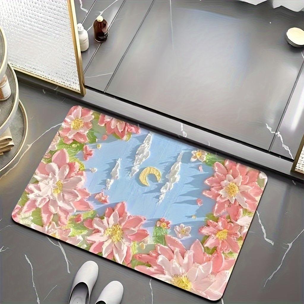 Three-dimensional Flower Diatom Mud Floor Mat Bathroom Carpet Toilet Footpad Super Absorbent Washstand Mats Home Entry Decor Rug