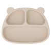 Toddler Soft Silicone Plate Home Dining Room Cute Cartoon Bear Shaped Baby Suction Plate for Snacks
