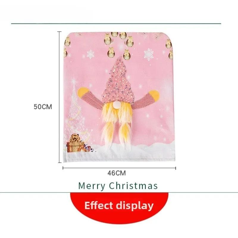 1-4 шт. Рождественский гном чехол на стул с подсветкой розовый праздничный чехол на сиденье для декора обеденного стола домашняя вечеринка подарок аксессуар