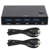 HDMI-разветвитель-переключатель, компьютерные аксессуары, 4K, 2-в-1-выход USB, черный для мыши