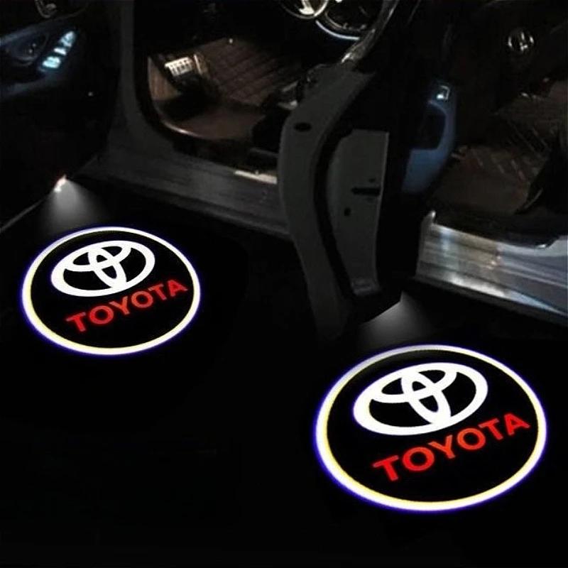 Светодиодная подсветка порога автомобиля Welcome Light для Toyota GRsport Crown Hilux Aygo Yaris Corolla Логотип Тень Призрака Световая Атмосфера Универсальная Посадка