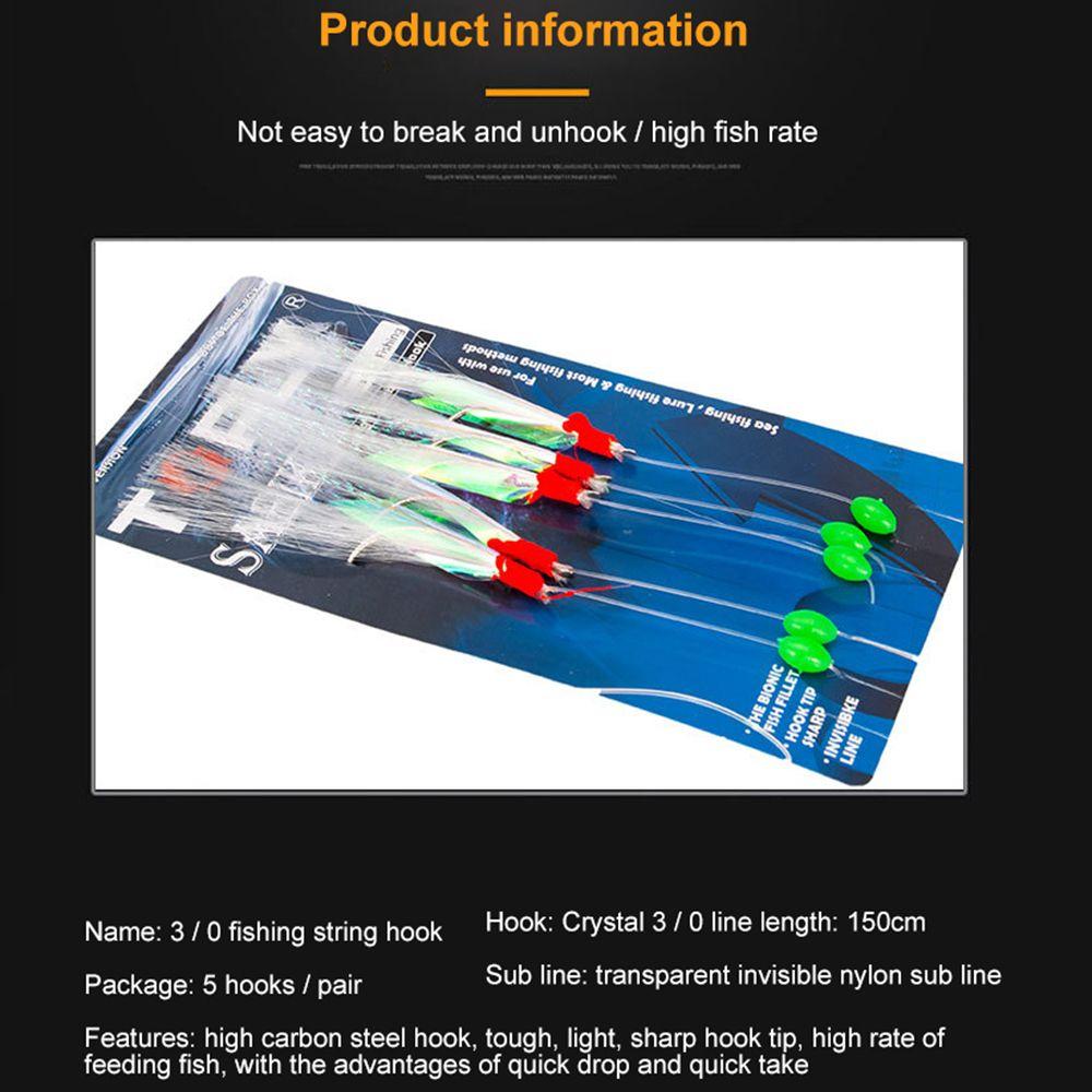 Crystal Barbed Boat Fishing Mackerel Feathers Mackerel Barbed Hook Sea Fishing Rigs Bass Cod Lures