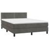 3141246 vidaXL Lit à sommier tapissier et matelas Gris foncé 140x200cm Velours