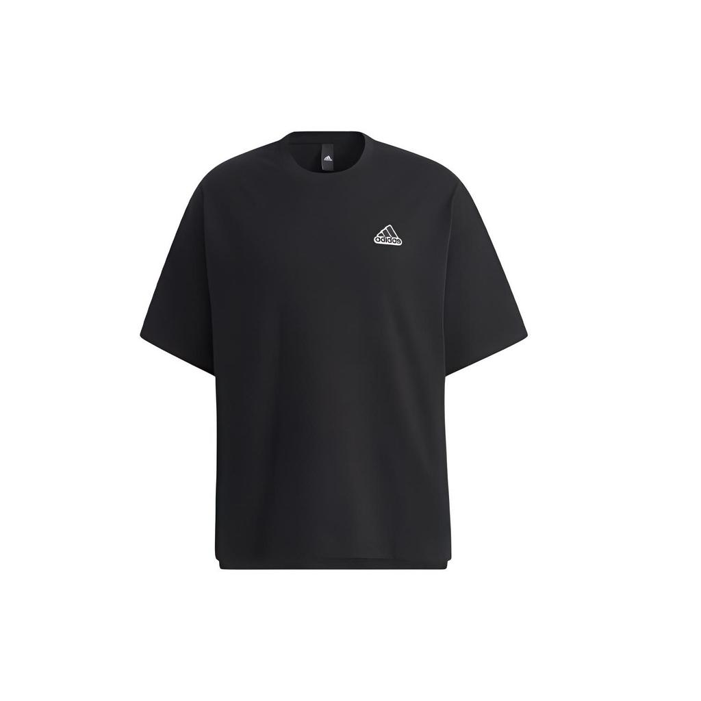 adidas Футболки Мужские Черные С Круглым Вырезом Умеренный Прямой Крой HA3648
