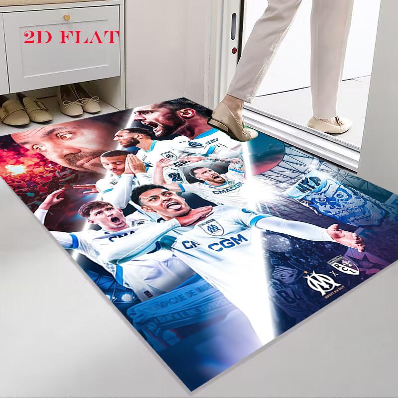Olympique de Marseille Carpet Rug for Living Room Bedroom Home Sofa Decoration,Kids play Nonslip Floor Mat