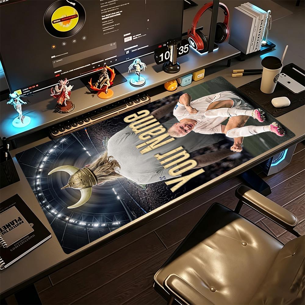 Haaland Customizable Name Mouse Pad Gamer Mousepad Computer Desk Keyboard Mat Non-Slip Rubber Bottom Perfect for Office Laptop Gaming Setup