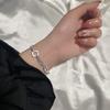 Серебряный браслет S925, персонализированный браслет с квадратной строчкой, корейская версия, ретро-хип-хоп, унисекс, металлическая цепочка, браслет с пряжкой OT