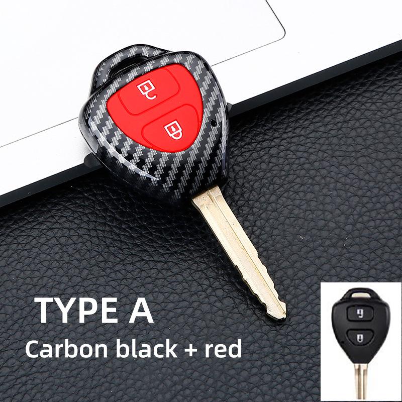 2 3 Buttons Carbon Fiber ABS Silicone Key Case Shell Cover for TOYOTA Corolla Hilux Vitz Rav4 Aqua Camry