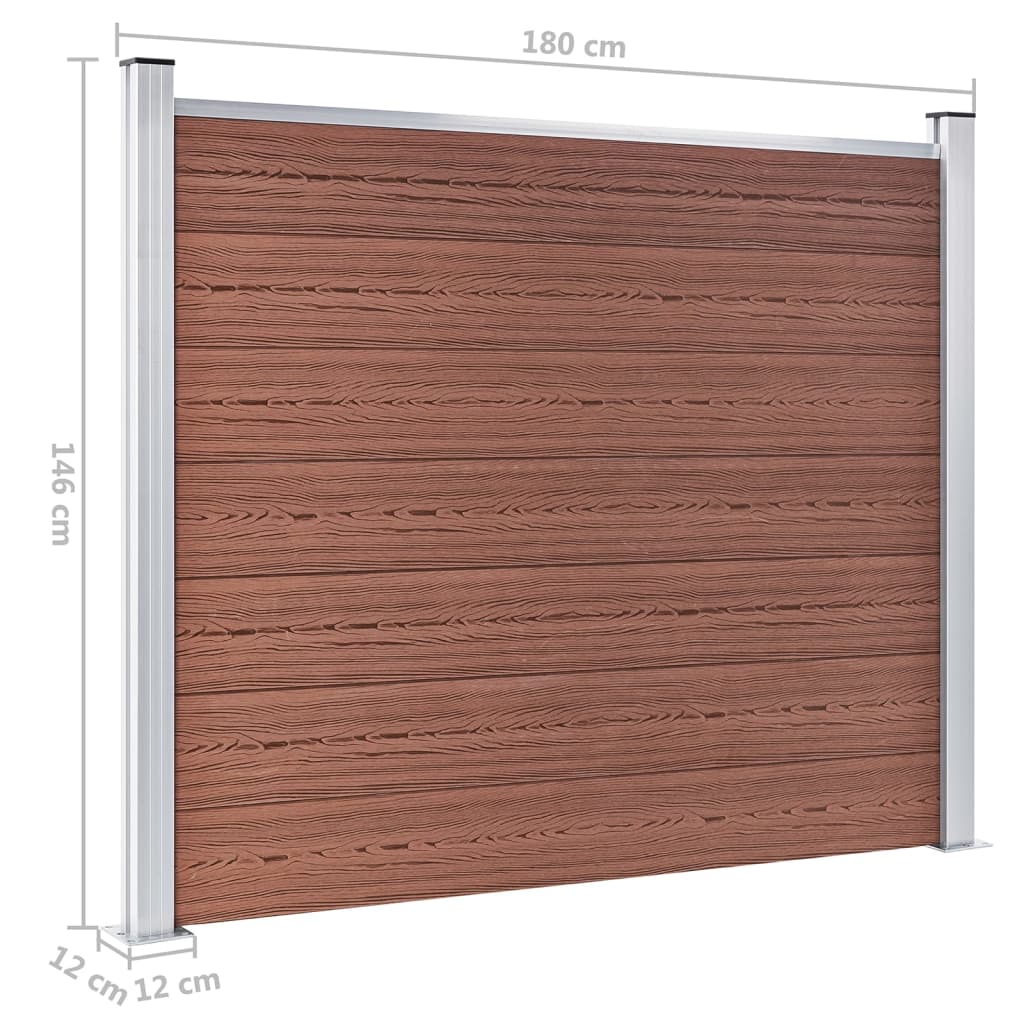 WPC Fence Panel 180 x 146 cm Brown