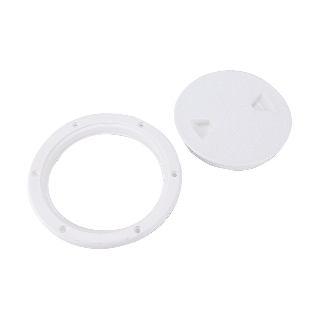 6in Deck Plate Hatch Cover Round White NonSlip Surface Separate Design PreDrilled Holes