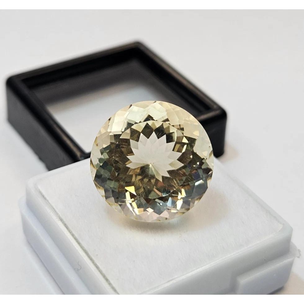 19+ Ct Light Yellow Sapphire Round Cut Beautiful Loose Gemstone