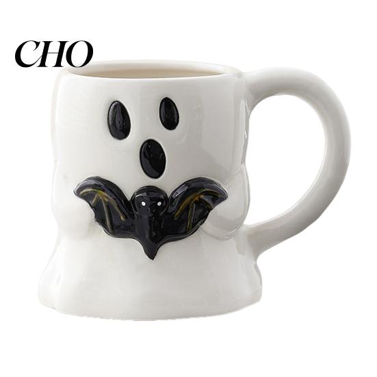 Ceramic Fantasy Drinkware Halloween Mug Cute Ghost Pumpkin Cup Reusable Spooky Handmade Coffee with Lid Unique Party Gifts With