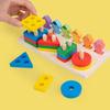 Wooden Geometric Shape Classification Set Column Children Preschool Education Color Recognition Cognitive Stacking Early Education Toys