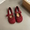 Туфли Мэри Джейн с бантом в стиле ретро, женские, весна-лето, новые универсальные, с плоским дном, с круглым носком и юбкой, модные, одинарные, тренд