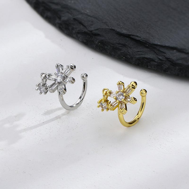 Тяжелая промышленность инкрустированные циркониевые цветы клипсы для ушей без пирсинга ухо висячие женские кисточки клипсы для ушей косточка ранняя осень