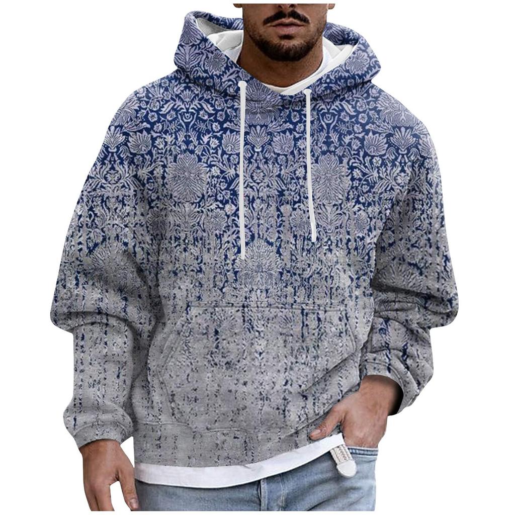 Fashion Print Loose Men's And Women's Long Sleeve Hooded Sweater