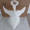 Fabric Goose Costume 1 Set Angel Outfit, Porch Devil Costume, Feather Wings Skirt Photo Prop Outfit Headband Wand Set, Fits Statue for Home Yard Lawn