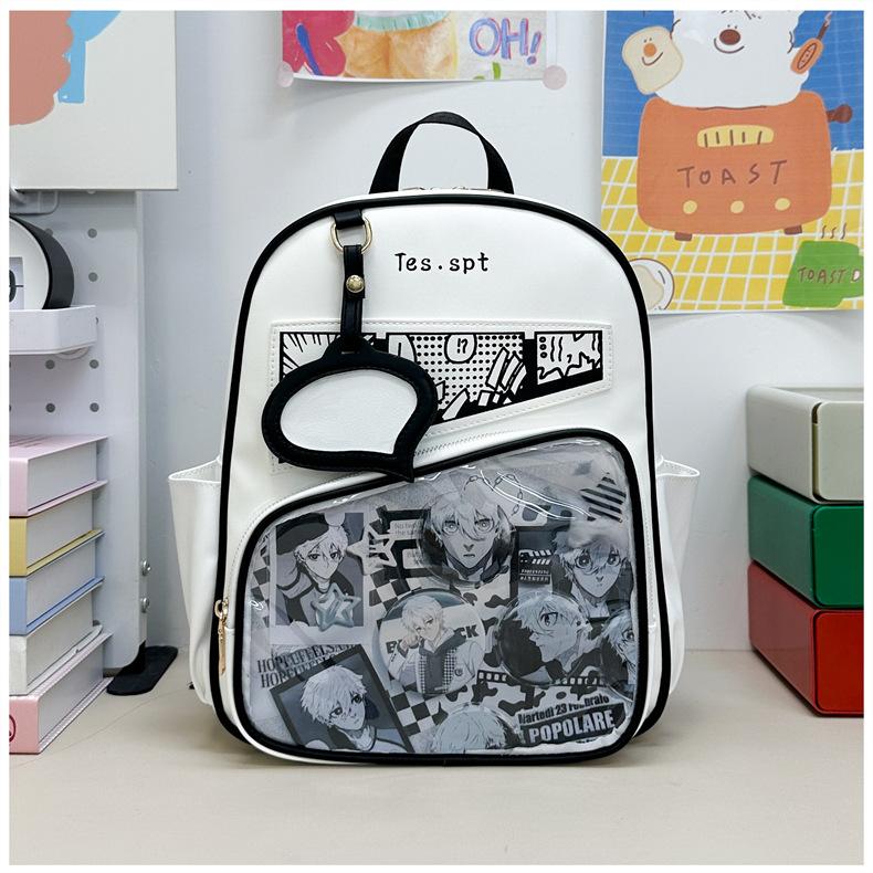 Men's and Women's Comic Pain Bag Girl's Style Student Versatile Single Shoulder Portable Messenger Bag Millet JK Class Transparent Schoolbag