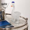 Decorative Wine Bottle Goose Shape Glass Whiskey Decanter, 3D Bird Liquor with Frosted Stopper, Non-slip Grip 350ml Art Vodka Dispenser for Home Bar,