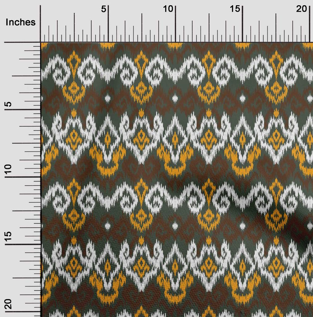 oneOone Ткань Cotton Flex с ромбовидным и вихревым принтом Ikat, ярд 40 дюймов
