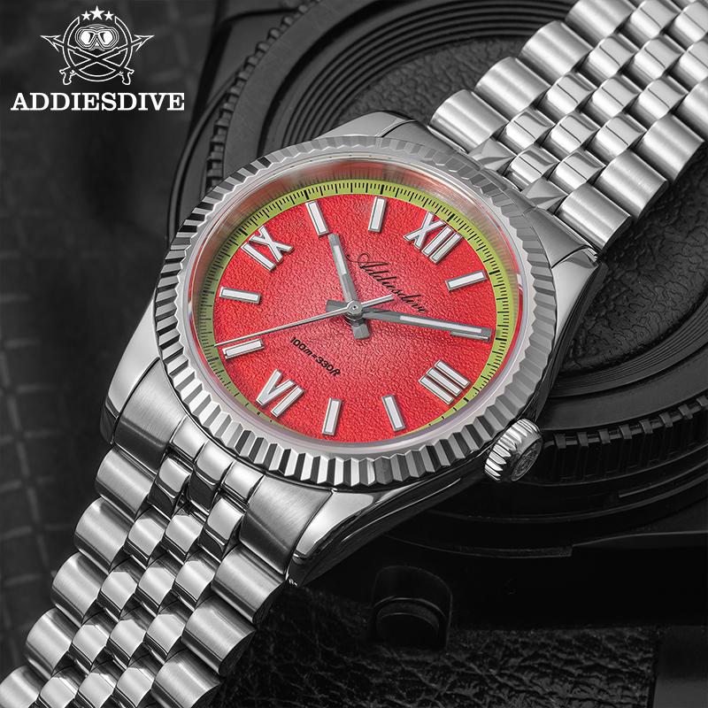 ADDIESDIVE New Men's Quartz Watches Top brand Sapphire Glass Stainless Steel Luxury Watch For Man Male Reloj Hombre AD2535