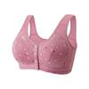 Women's Soft Cotton Wirefree Front Closure Plus Size Bra Vest for Middle-Aged & Elderly