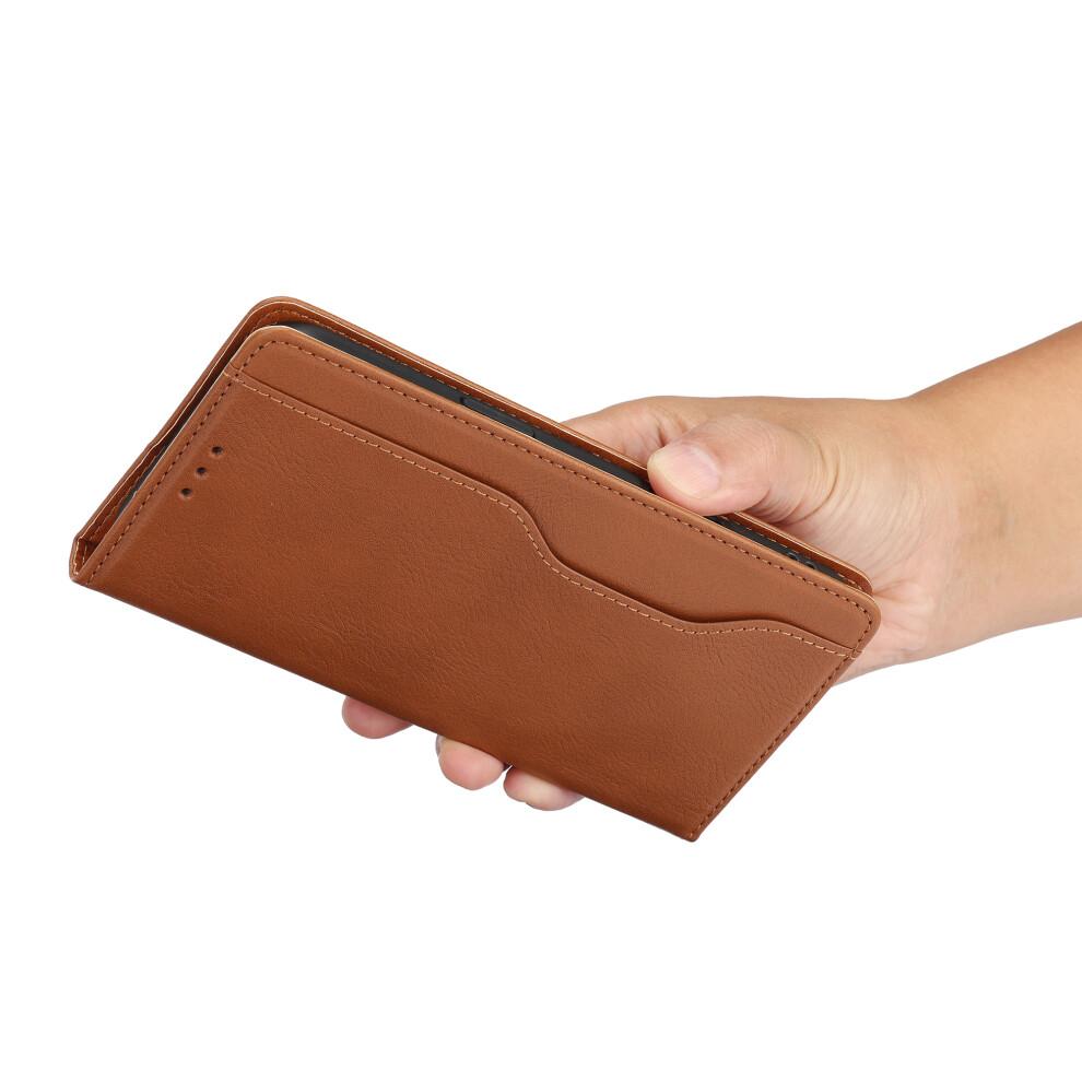 (iPhone 17, Light Brown) For iPhone 17 Cell Phone Case Magnetic Closing PU Leather Stand Cover