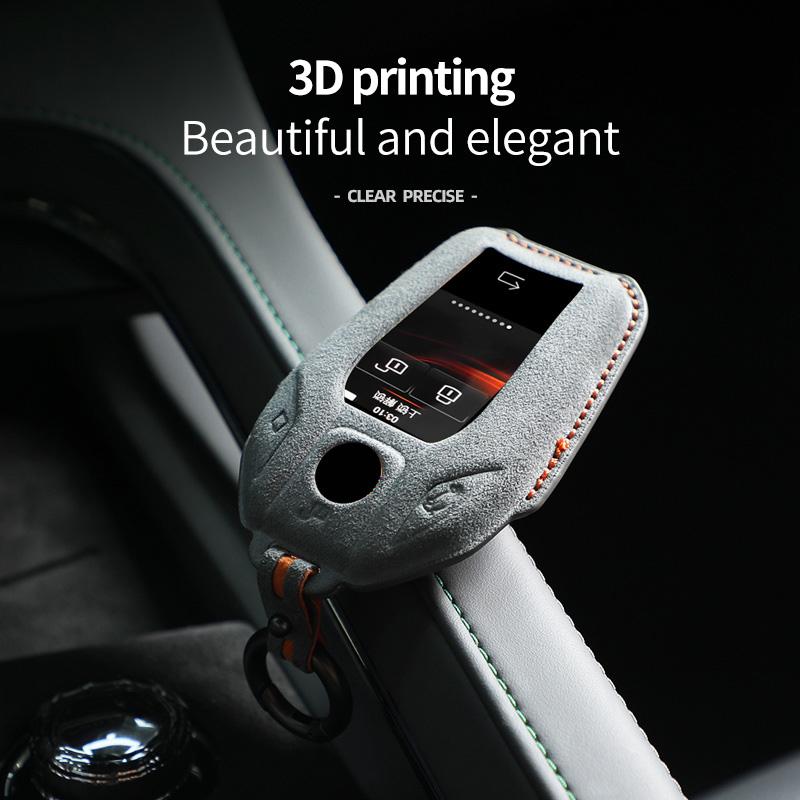 Алькантара для BMW 1 3 5 7 серии X1 X3 X5 X6 X7 F30 G20 F34 f31 G30 G01 F15 G05 I3 Чехол для ключа автомобиля Пульт Замшевый чехол-брелок