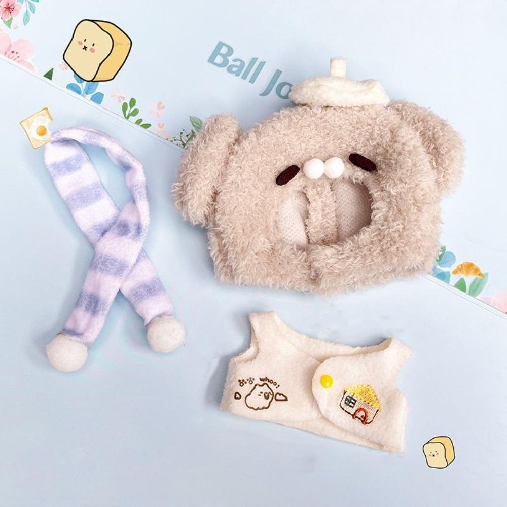 Dog Set 10cm Cotton Doll Clothes Puppy Hat Doll Clothes Set Doll Clothes Outfit  Doll Accessories