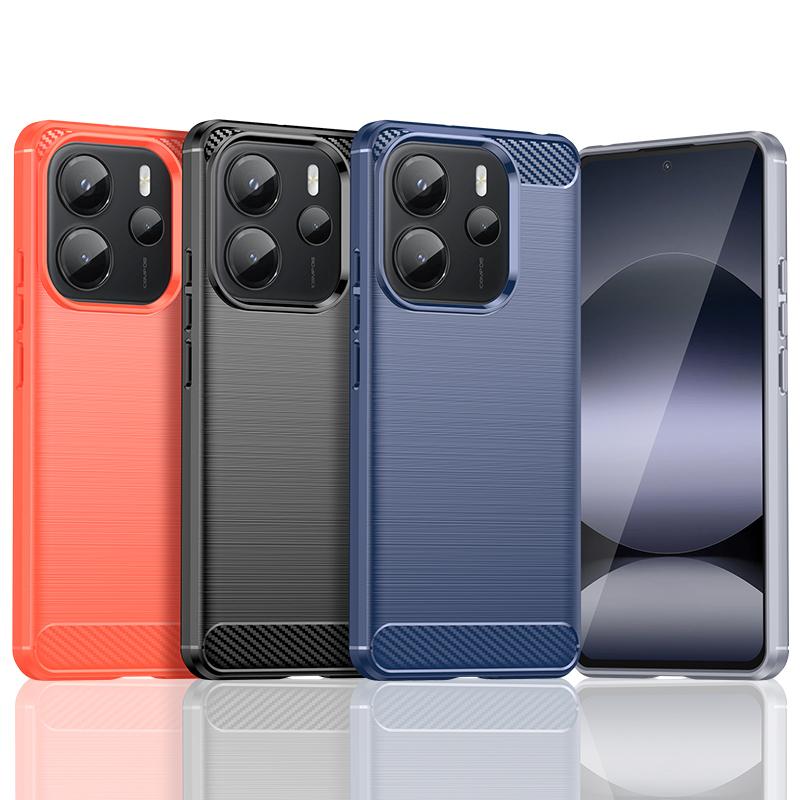 Чехол-накладка для Redmi Note 14 5G Capa New Phone Bumper Back Углеволокно ТПУ Мягкий Fundas Xiaomi Redmi Note 14 5G